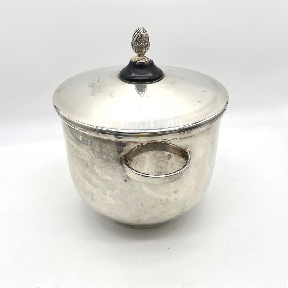 English Silver Mfg Corp Vintage Silver Plate Ice Bucket Pineapple Finial USA - Picture 3 of 9